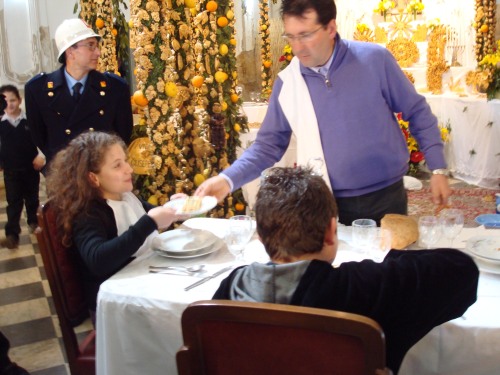 The "Holy Family" being served at La Cena di San Giuseppe